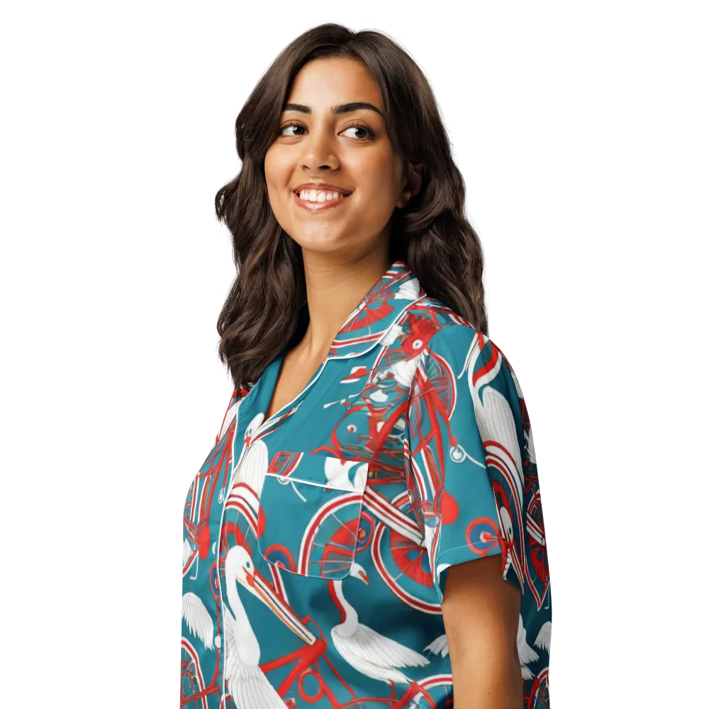 Scarlet Aviary on Women's Short Sleeve Pajama Top — Left Front