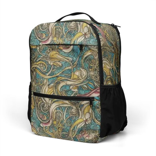Turquoise Arabesque on a Utility Backpack