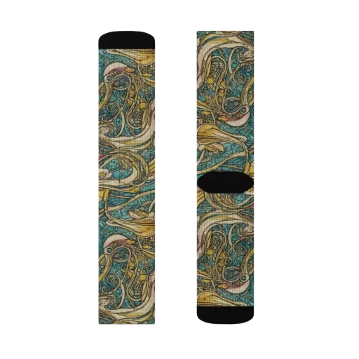 Turquoise Arabesque on a Socks