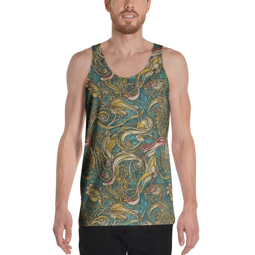 Turquoise Arabesque on Men's Tank Top — Front