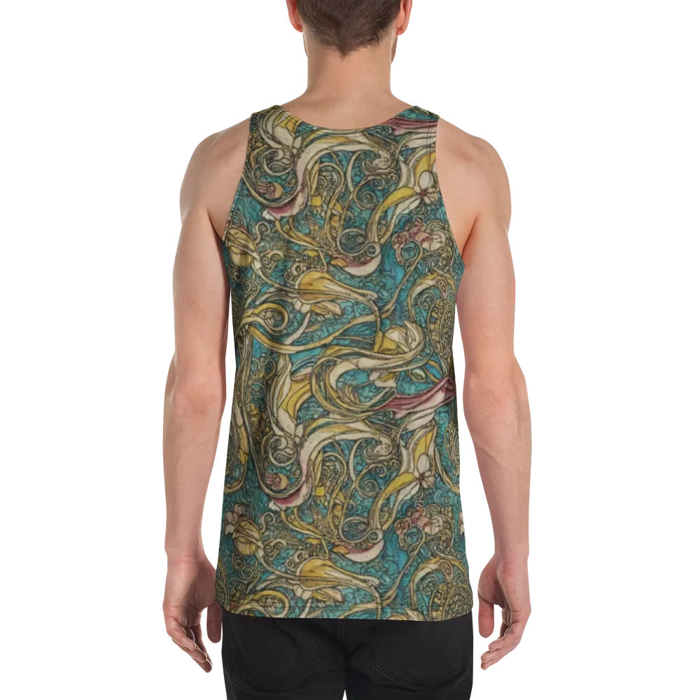 Turquoise Arabesque on Men's Tank Top — Back