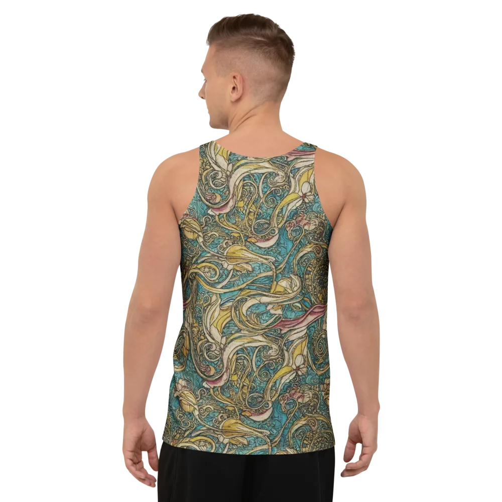 Turquoise Arabesque on Men's Tank Top — Back