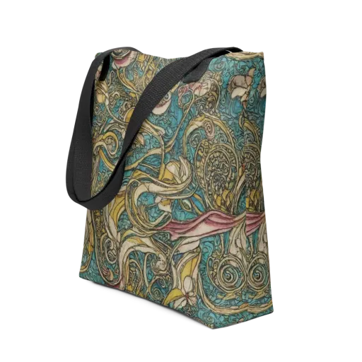 Turquoise Arabesque on a Tote Bag