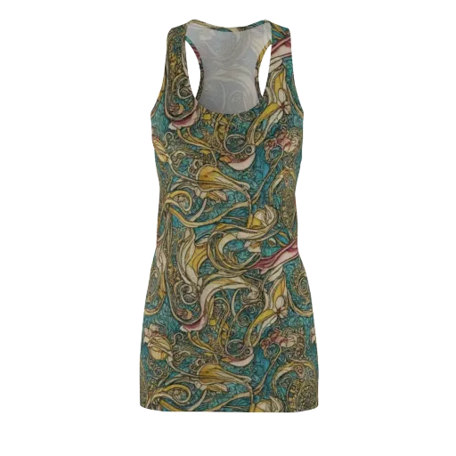 Turquoise Arabesque on a Racerback Dress