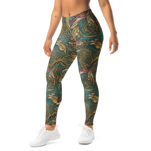 Turquoise Arabesque on a Leggings