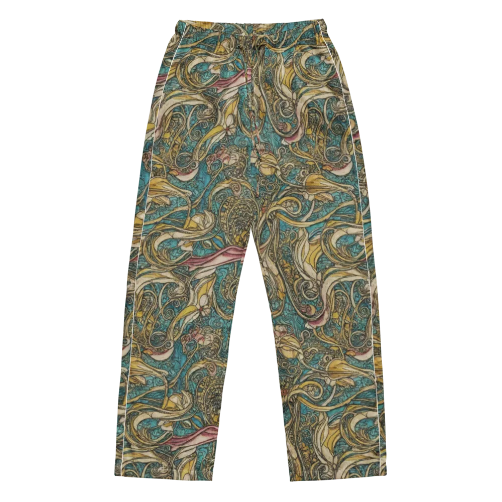 Turquoise Arabesque on Women's Pajama Pants — Front