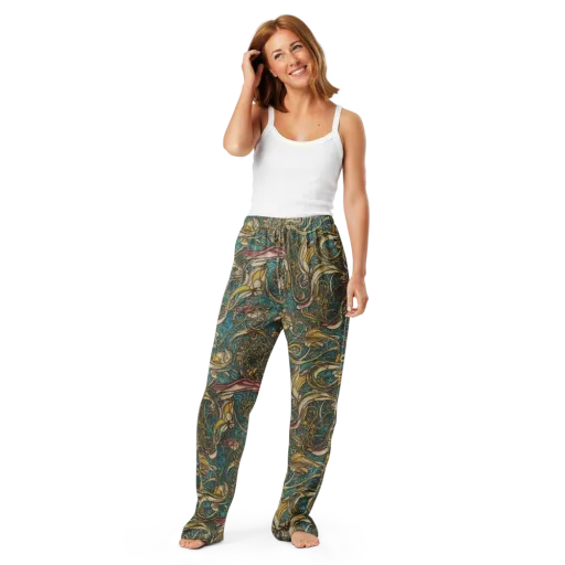 Turquoise Arabesque on a Women's Pajama Pants