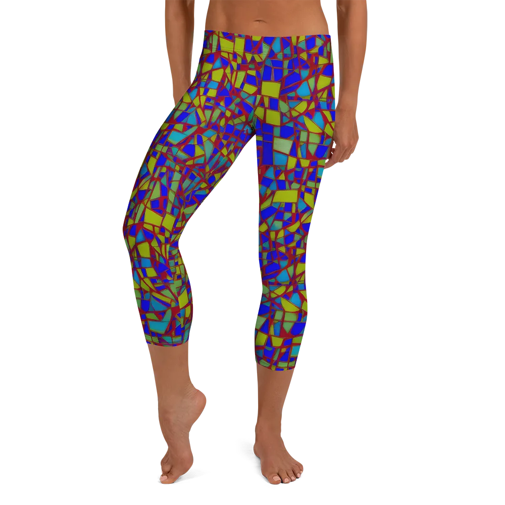 Chromatic Shatter on Capri Leggings — Front
