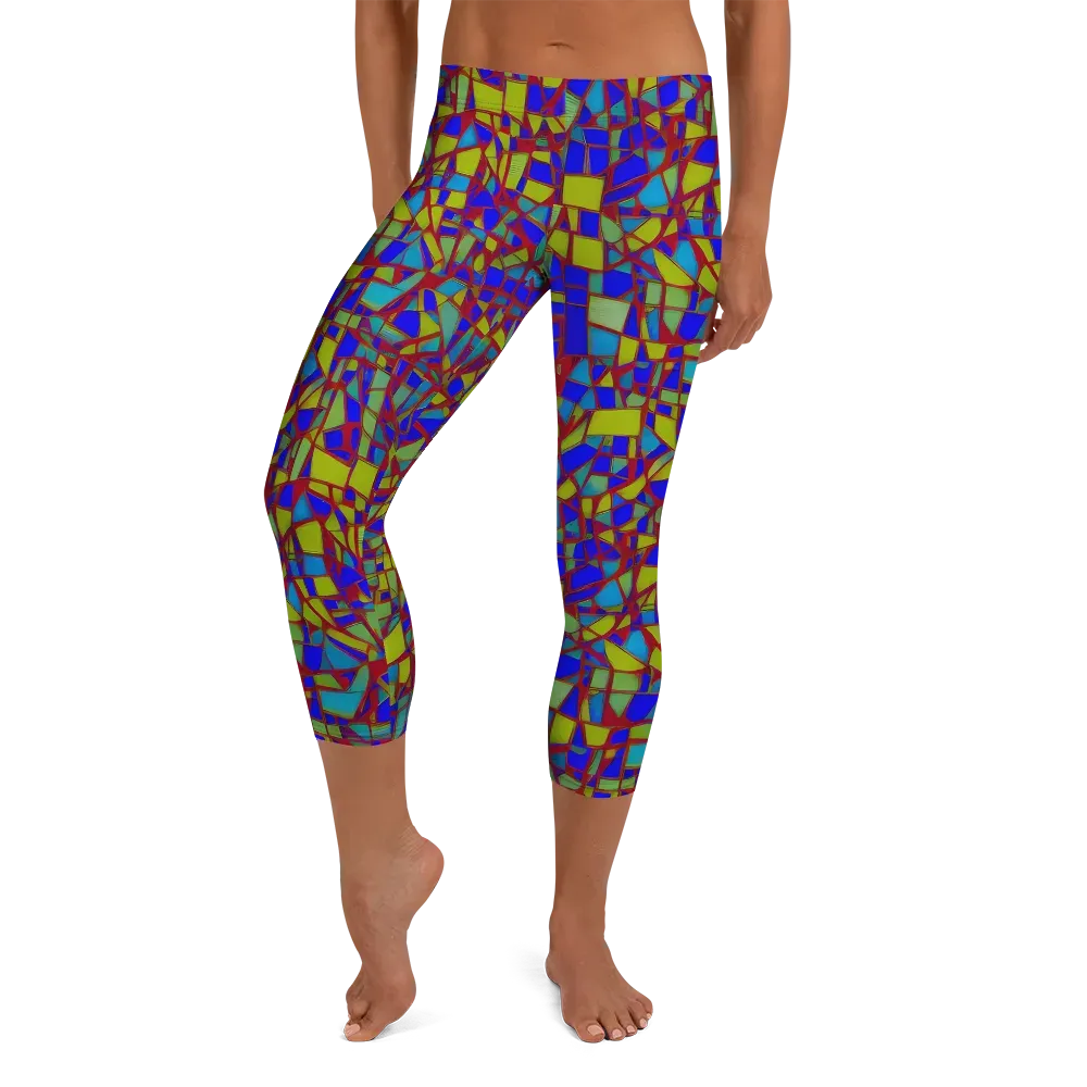 Chromatic Shatter on Capri Leggings — Front
