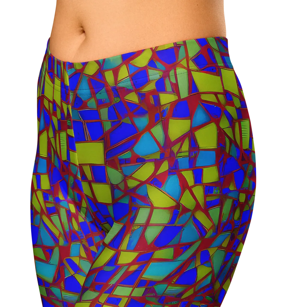 Chromatic Shatter on Capri Leggings — Zoomed-in