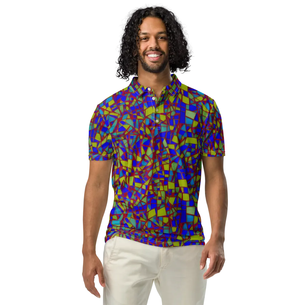 Chromatic Shatter on Men's Slim Fit Polo Shirt — Front