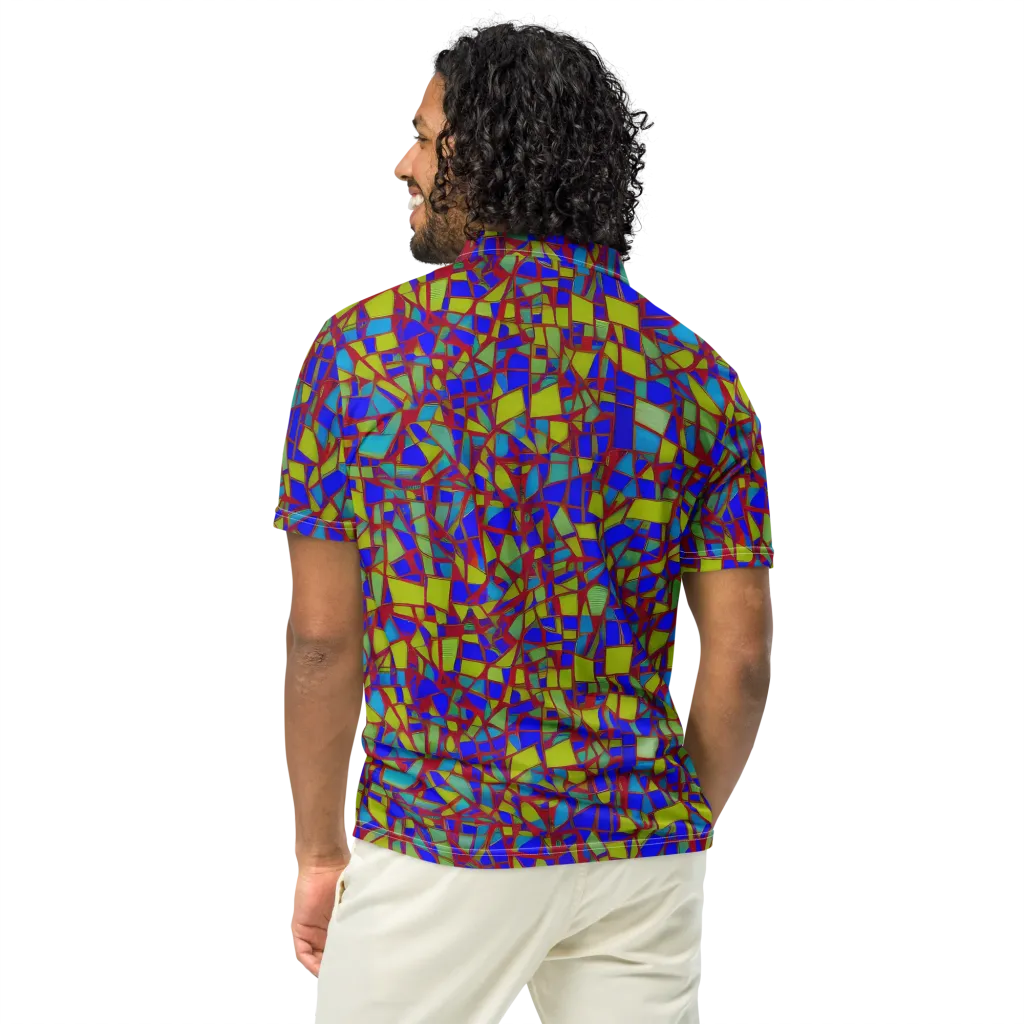 Chromatic Shatter on Men's Slim Fit Polo Shirt — Back