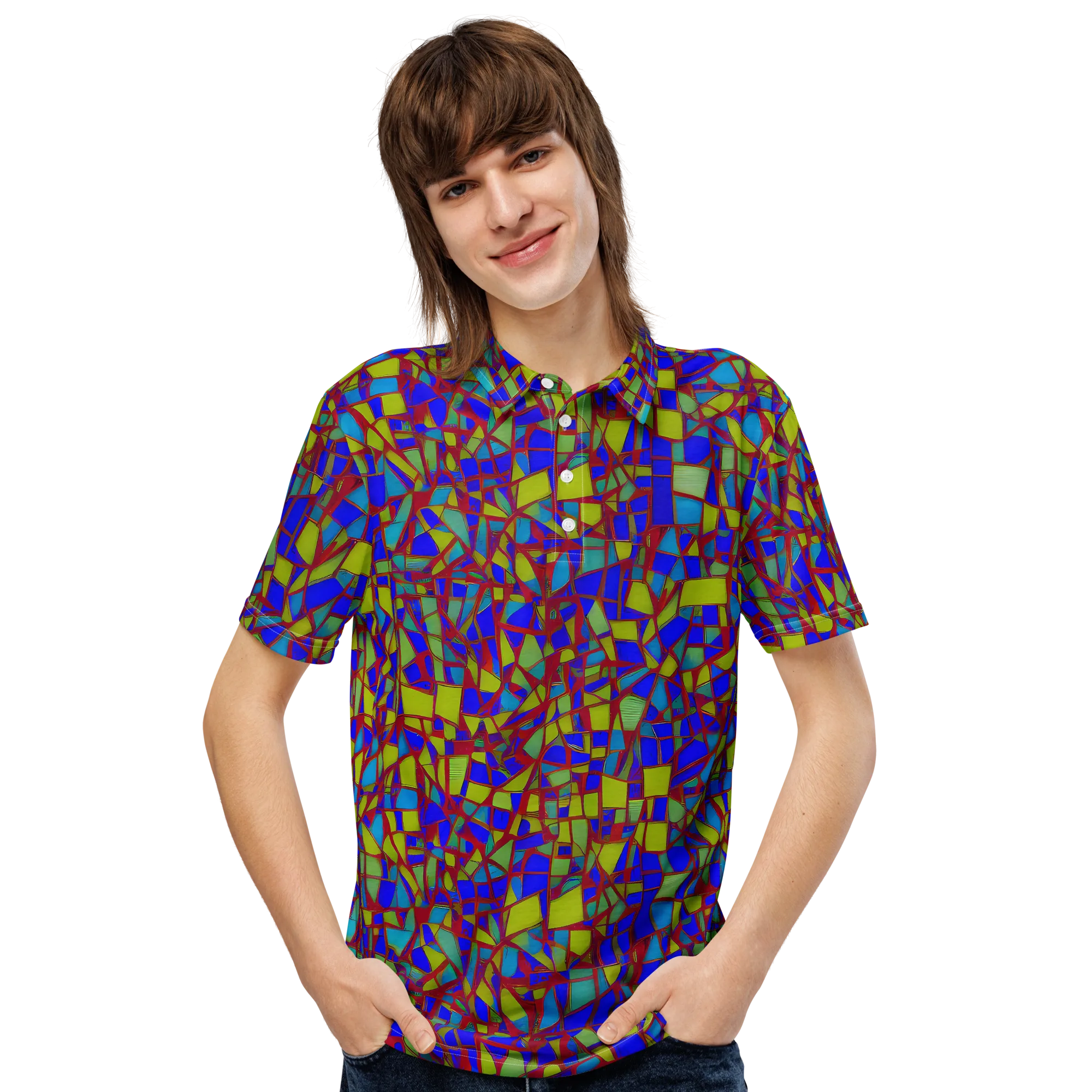 Chromatic Shatter on Men's Slim Fit Polo Shirt — Front