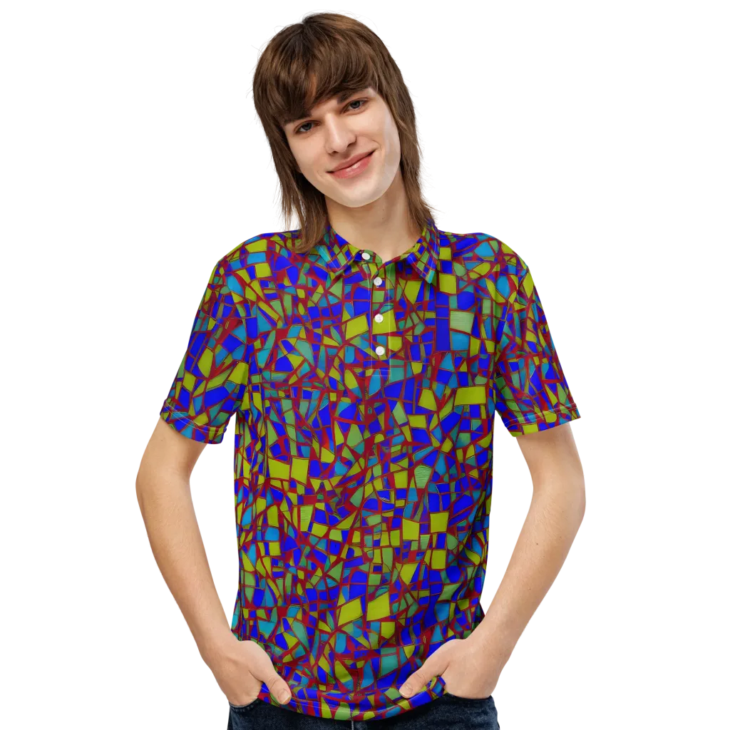 Chromatic Shatter on Men's Slim Fit Polo Shirt — Front