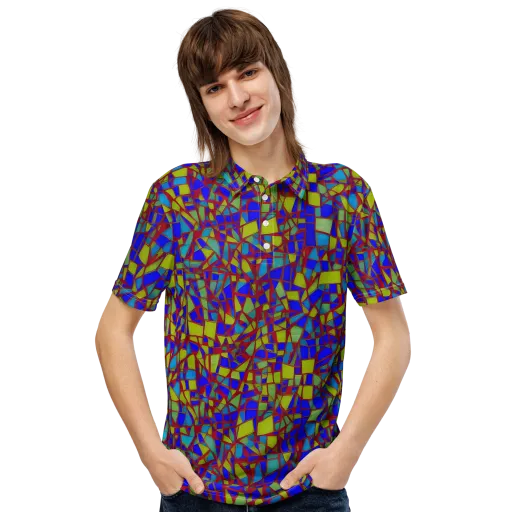 Chromatic Shatter on a Men's Slim Fit Polo Shirt