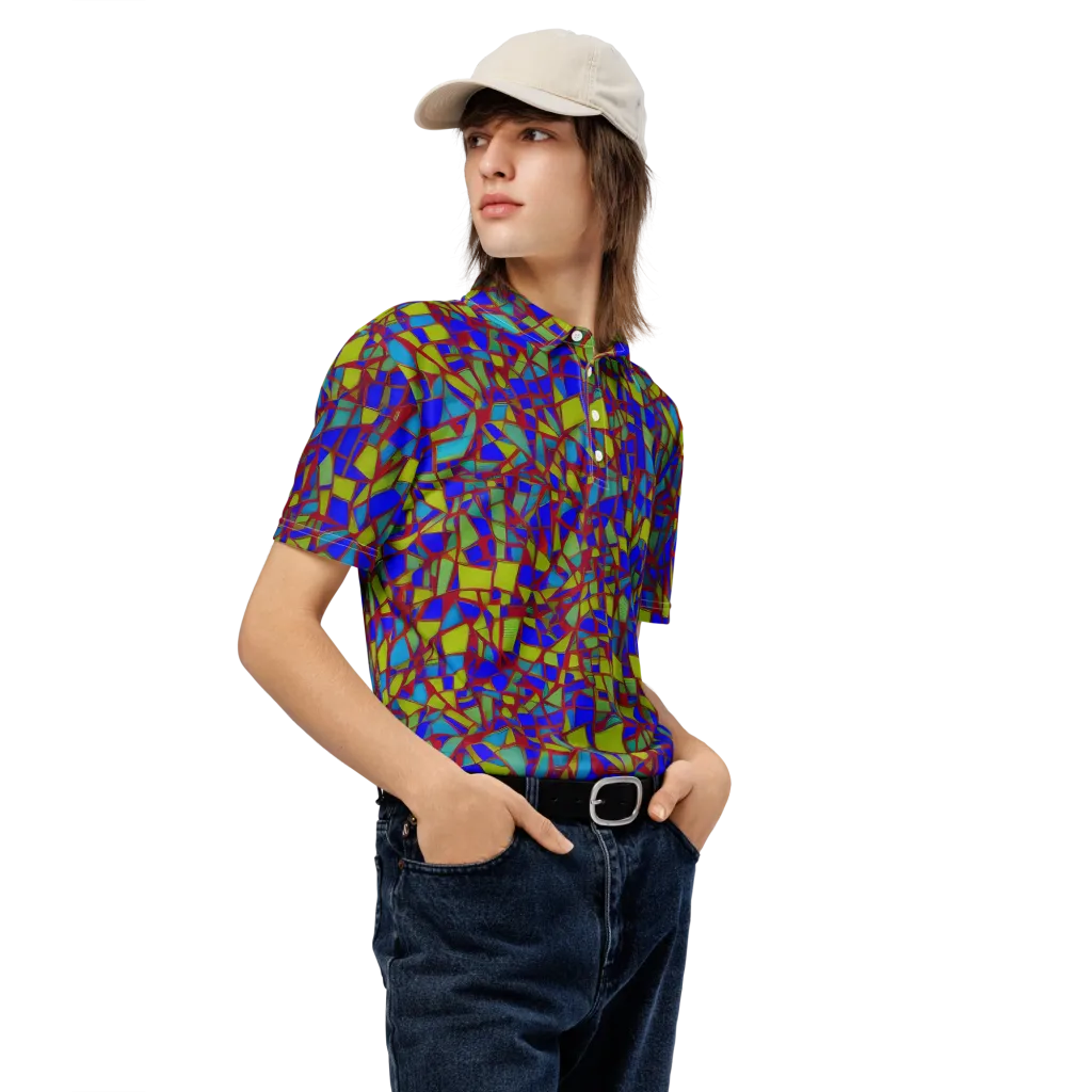Chromatic Shatter on Men's Slim Fit Polo Shirt — Right Front