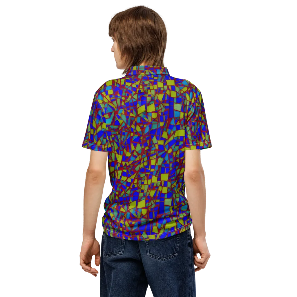 Chromatic Shatter on Men's Slim Fit Polo Shirt — Back