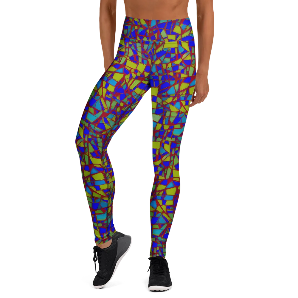 Chromatic Shatter on Yoga Leggings — Front