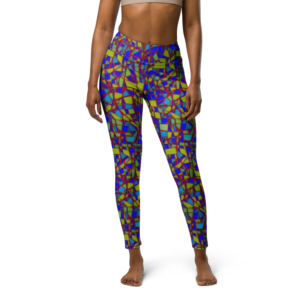 Chromatic Shatter on Yoga Leggings — Front