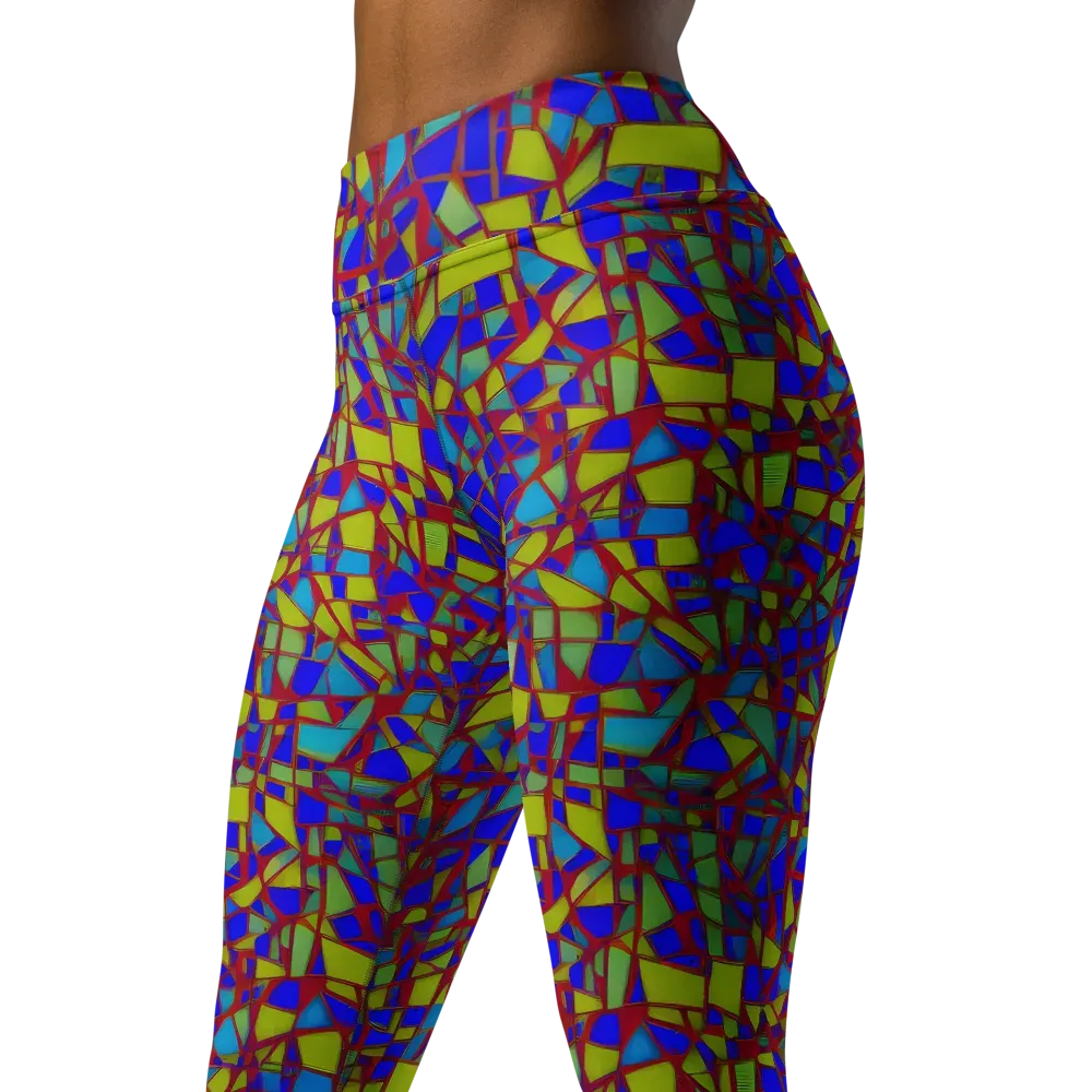 Chromatic Shatter on Yoga Leggings — Left Front