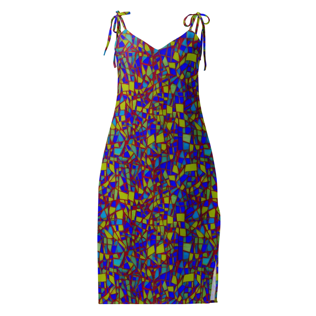 Chromatic Shatter on Slip Dress — Front