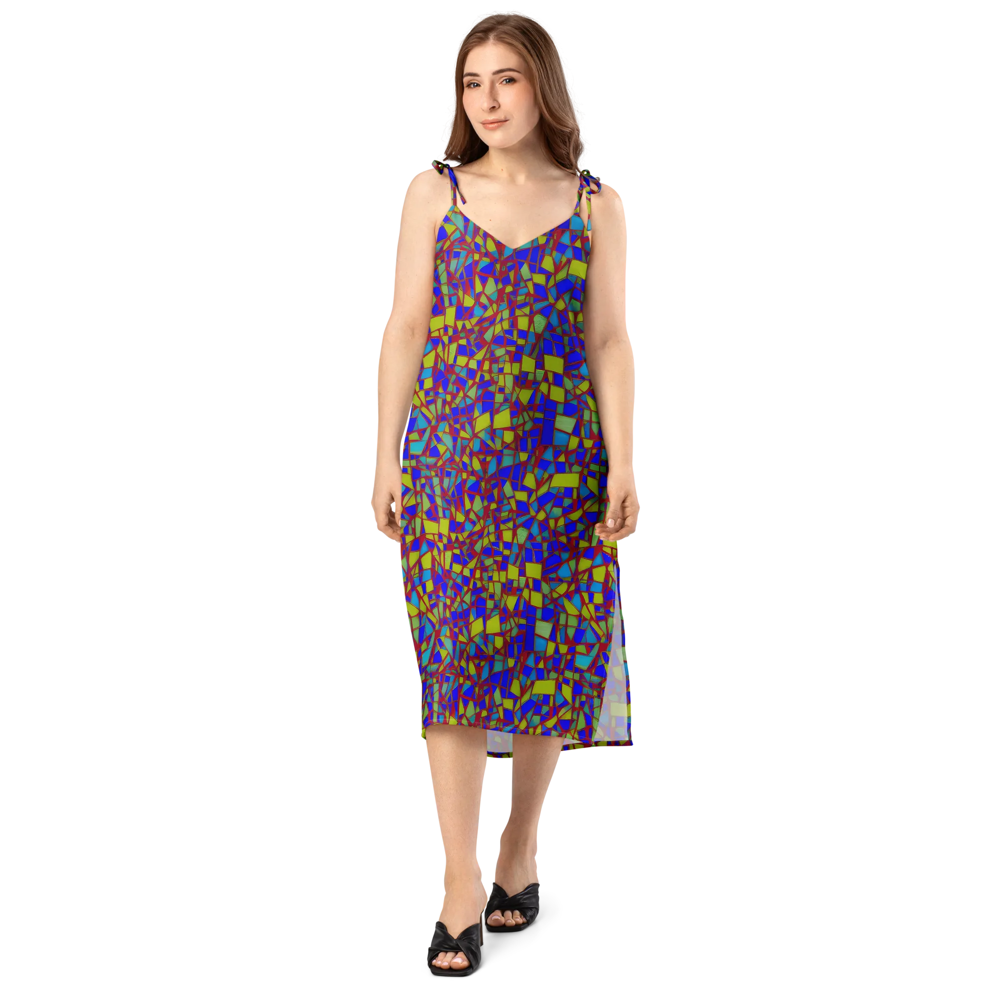 Chromatic Shatter on Slip Dress — Front