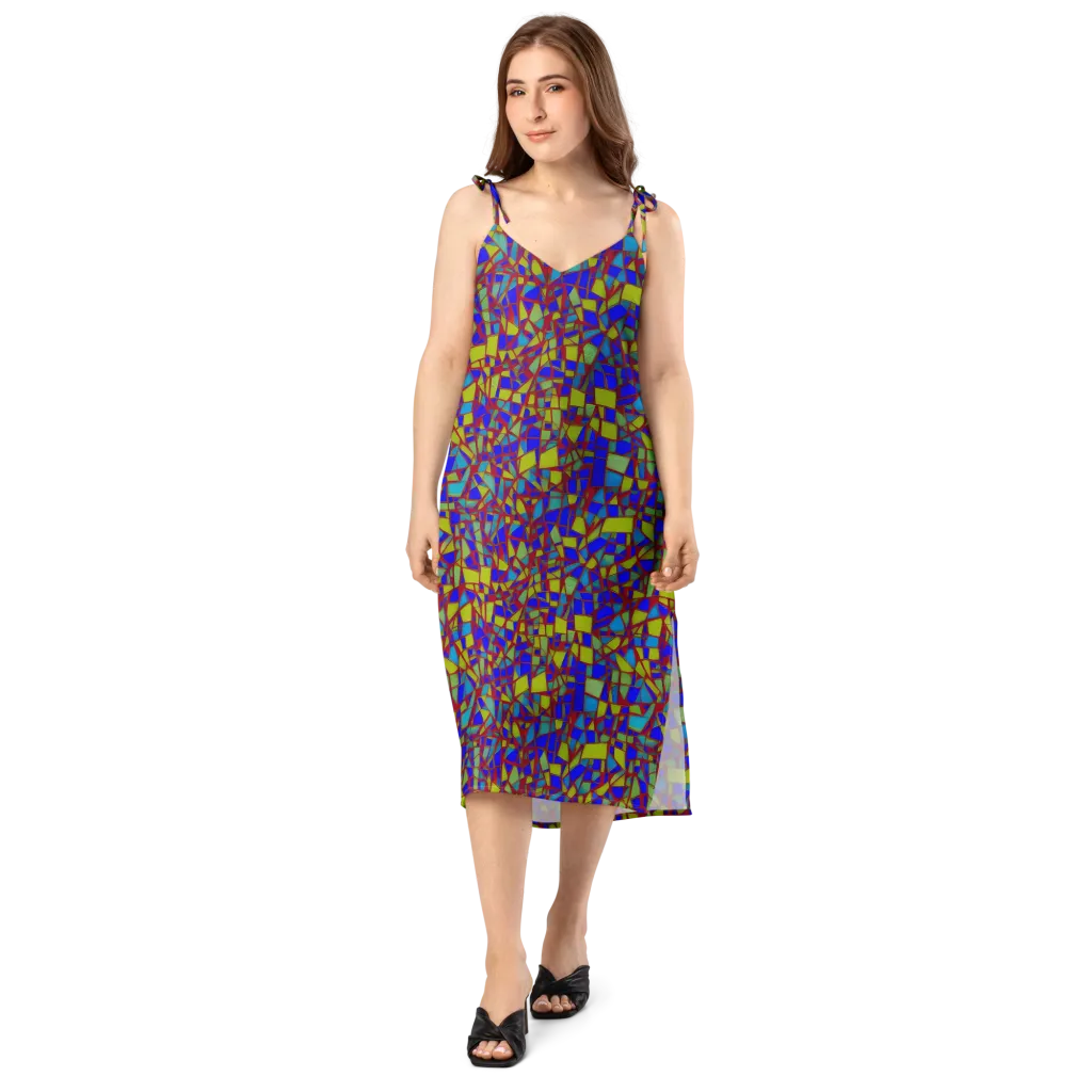 Chromatic Shatter on Slip Dress — Front