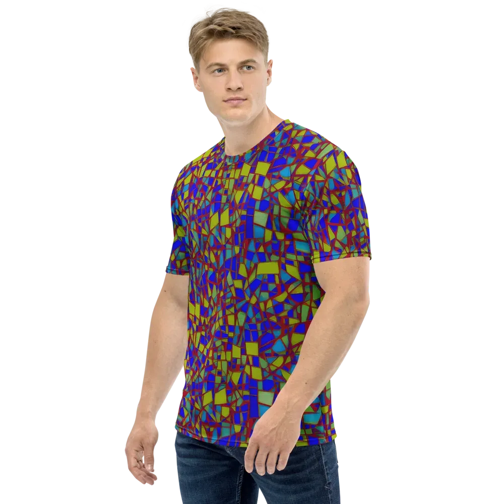 Chromatic Shatter on Men's Crew Neck T-Shirt — Left