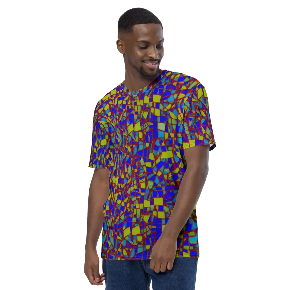 Chromatic Shatter on Men's Crew Neck T-Shirt — Left