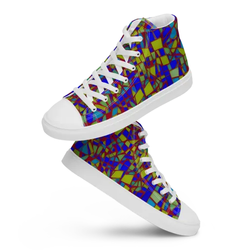 Chromatic Shatter on a Men's High Top Canvas Shoes