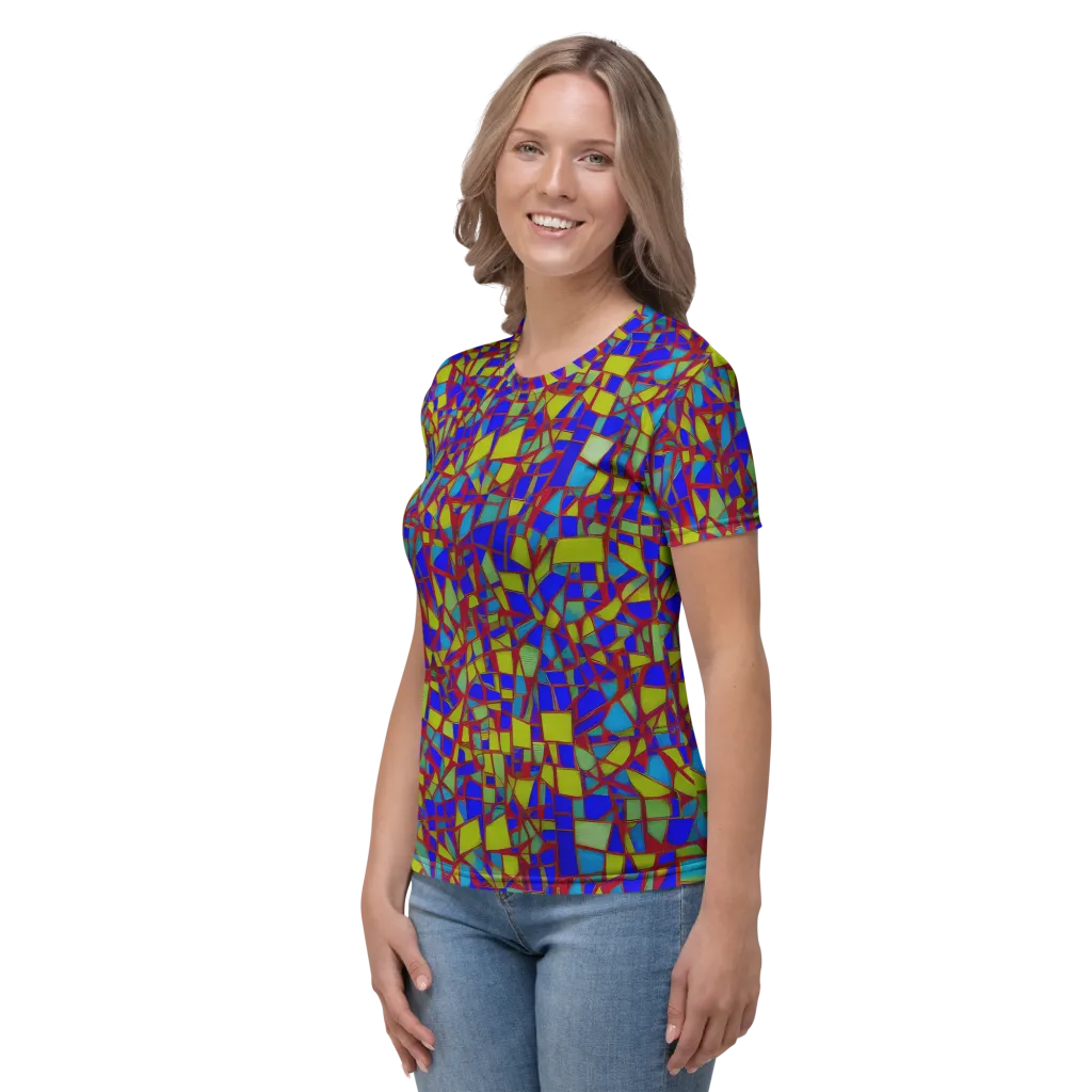 Chromatic Shatter on Women's Crew Neck T-Shirt — Left
