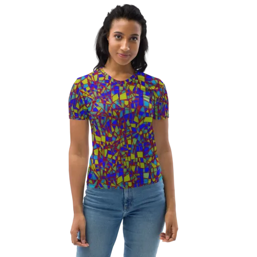 Chromatic Shatter on a Women's Crew Neck T-Shirt