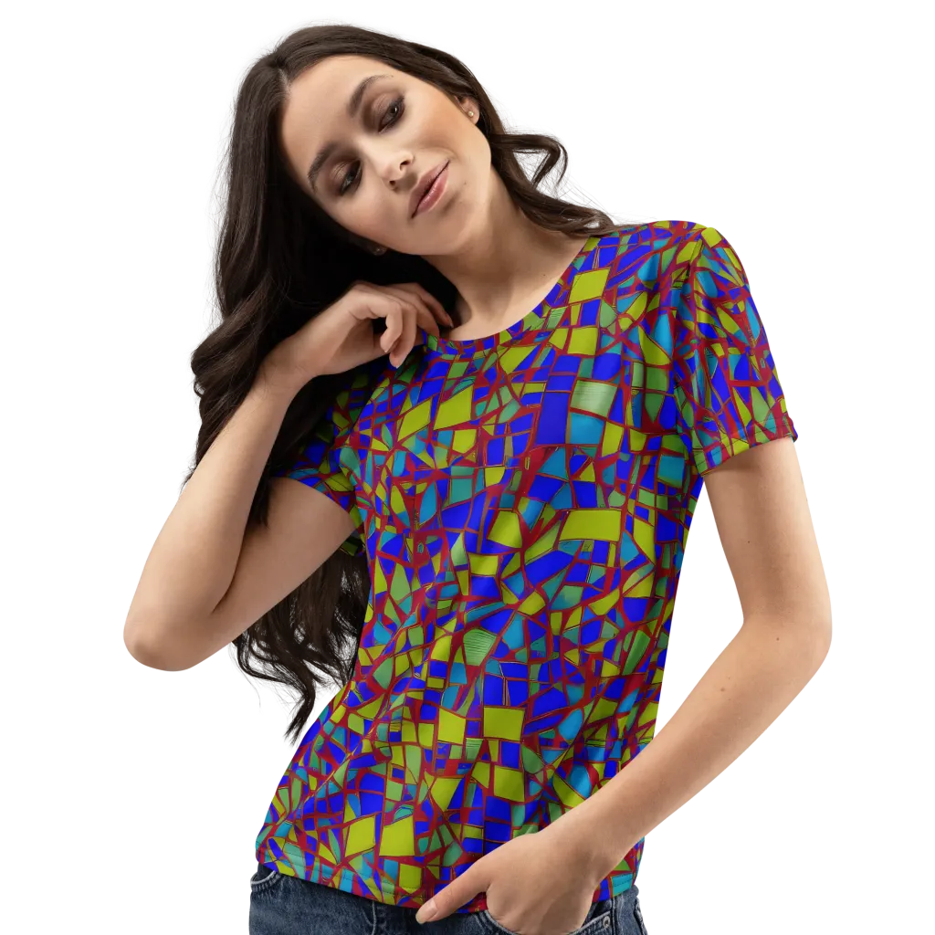 Chromatic Shatter on Women's Crew Neck T-Shirt — Left Front