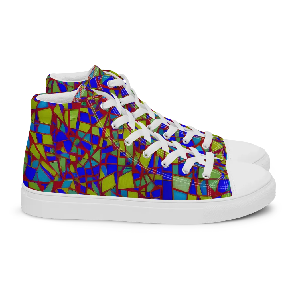 Chromatic Shatter on Women's High Top Canvas Shoes — Right