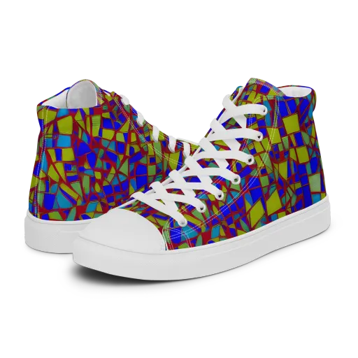 Chromatic Shatter on a Women's High Top Canvas Shoes