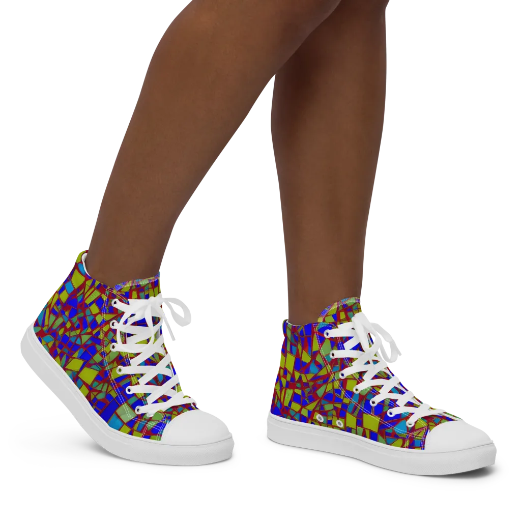 Chromatic Shatter on Women's High Top Canvas Shoes — Right