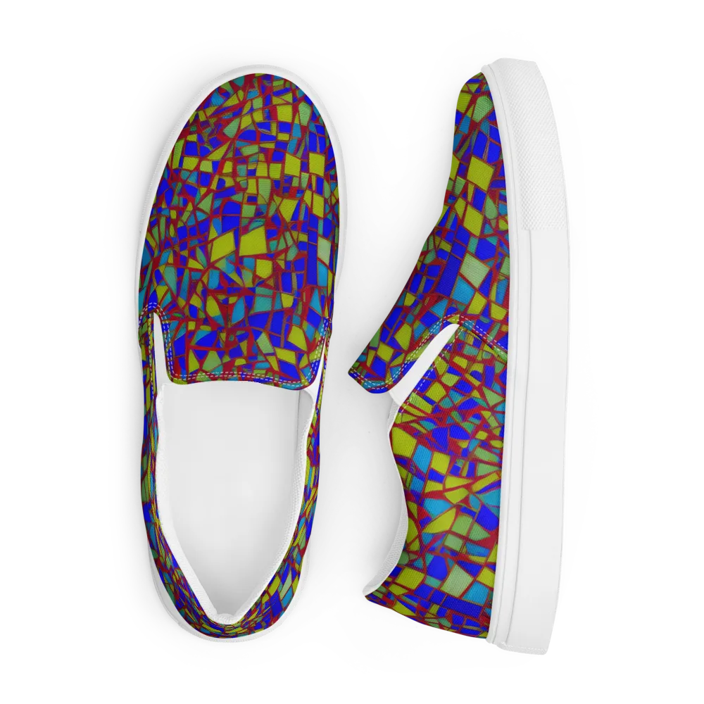 Chromatic Shatter on Men's Slip-On Canvas Shoes — Front