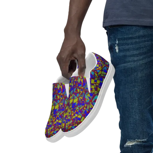 Chromatic Shatter on a Men's Slip-On Canvas Shoes