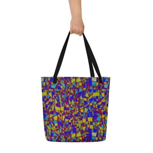 Chromatic Shatter on a Large Tote Bag W/ Pocket
