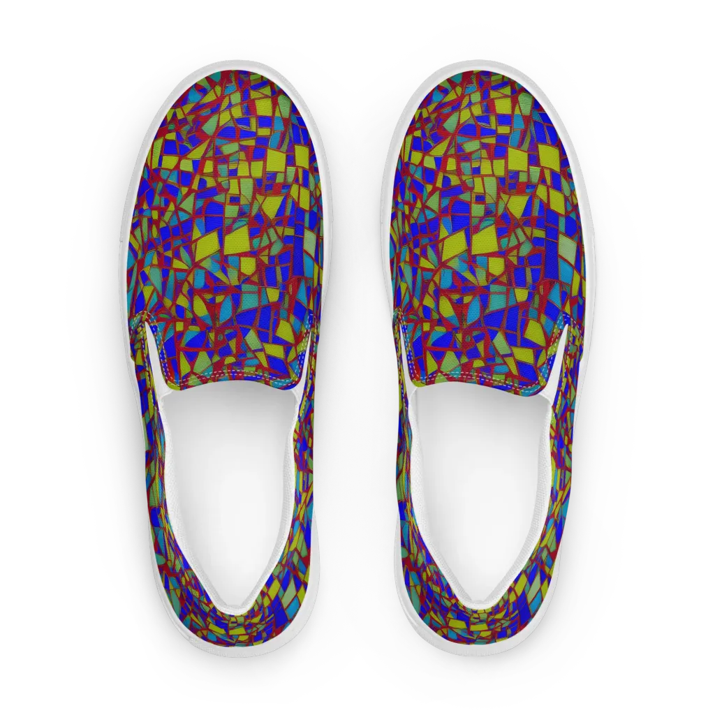 Chromatic Shatter on Women's Slip-On Canvas Shoes — Front