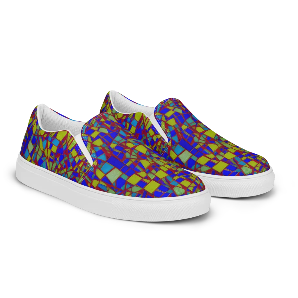 Chromatic Shatter on Women's Slip-On Canvas Shoes — Right Front