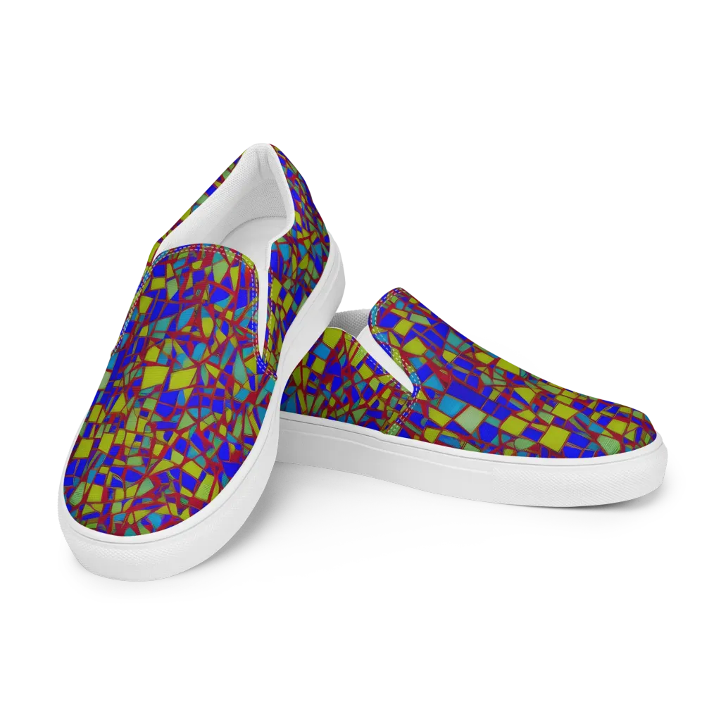 Chromatic Shatter on Women's Slip-On Canvas Shoes — Left Front