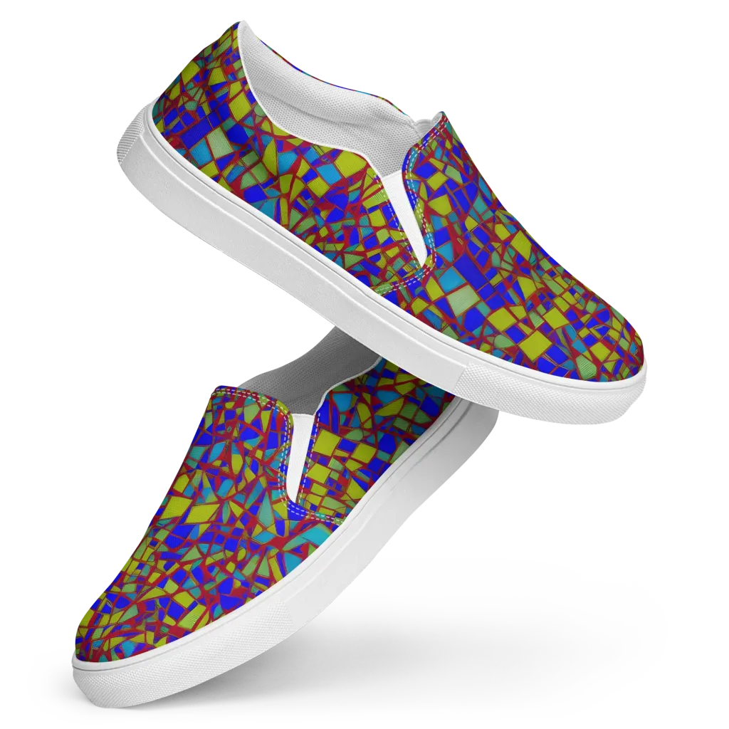 Chromatic Shatter on Women's Slip-On Canvas Shoes — Front