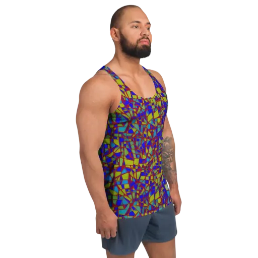 Chromatic Shatter on a Men's Tank Top