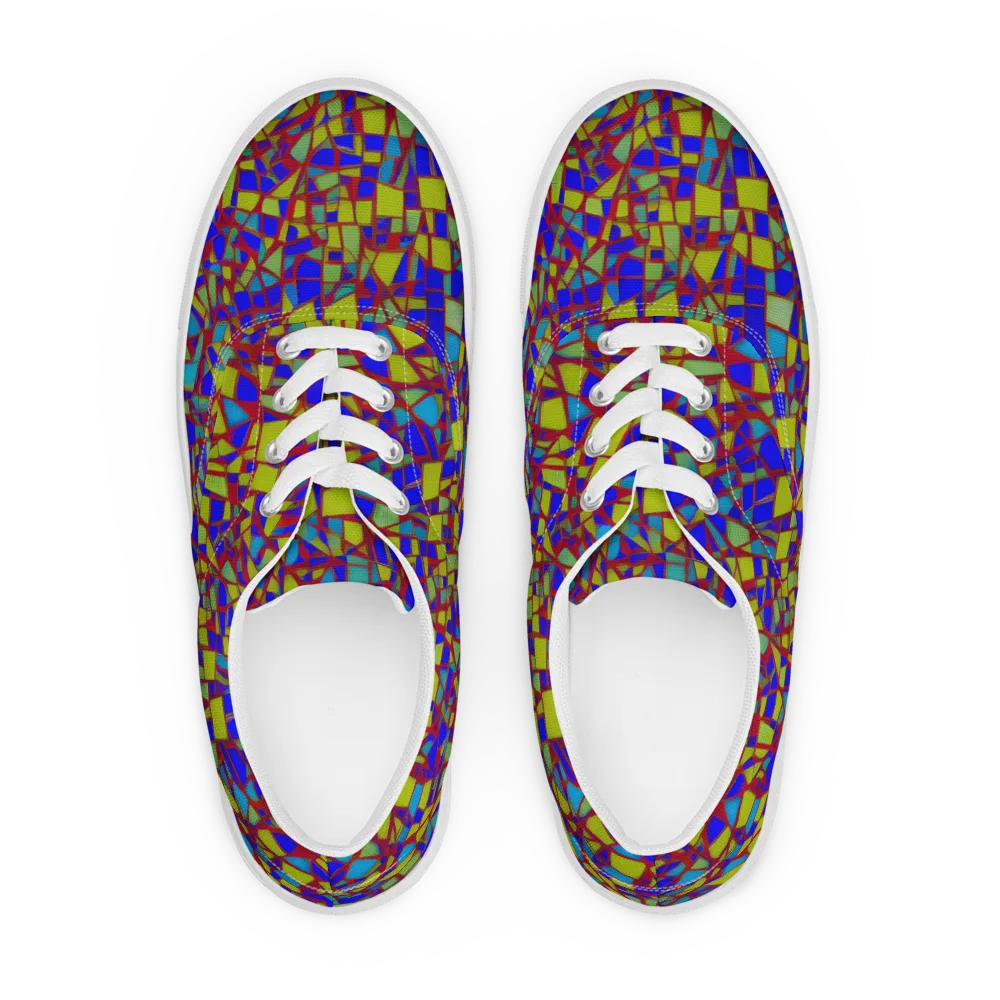 Chromatic Shatter on Men's Lace-Up Canvas Shoes — Front