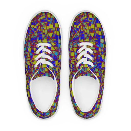 Chromatic Shatter on a Men's Lace-Up Canvas Shoes