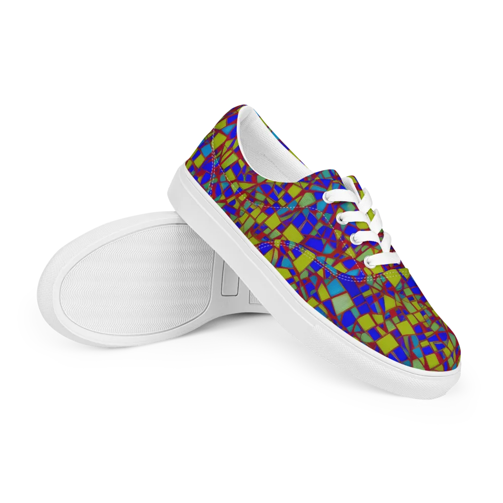 Chromatic Shatter on Men's Lace-Up Canvas Shoes — Right Front