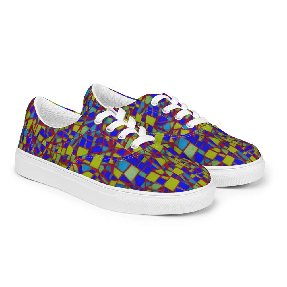Chromatic Shatter on Men's Lace-Up Canvas Shoes — Right Front