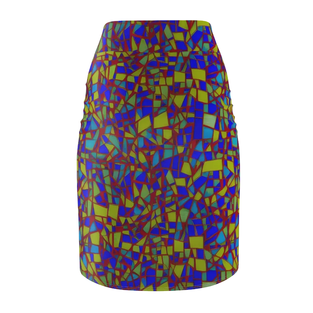 Chromatic Shatter on Pencil Skirt — Back
