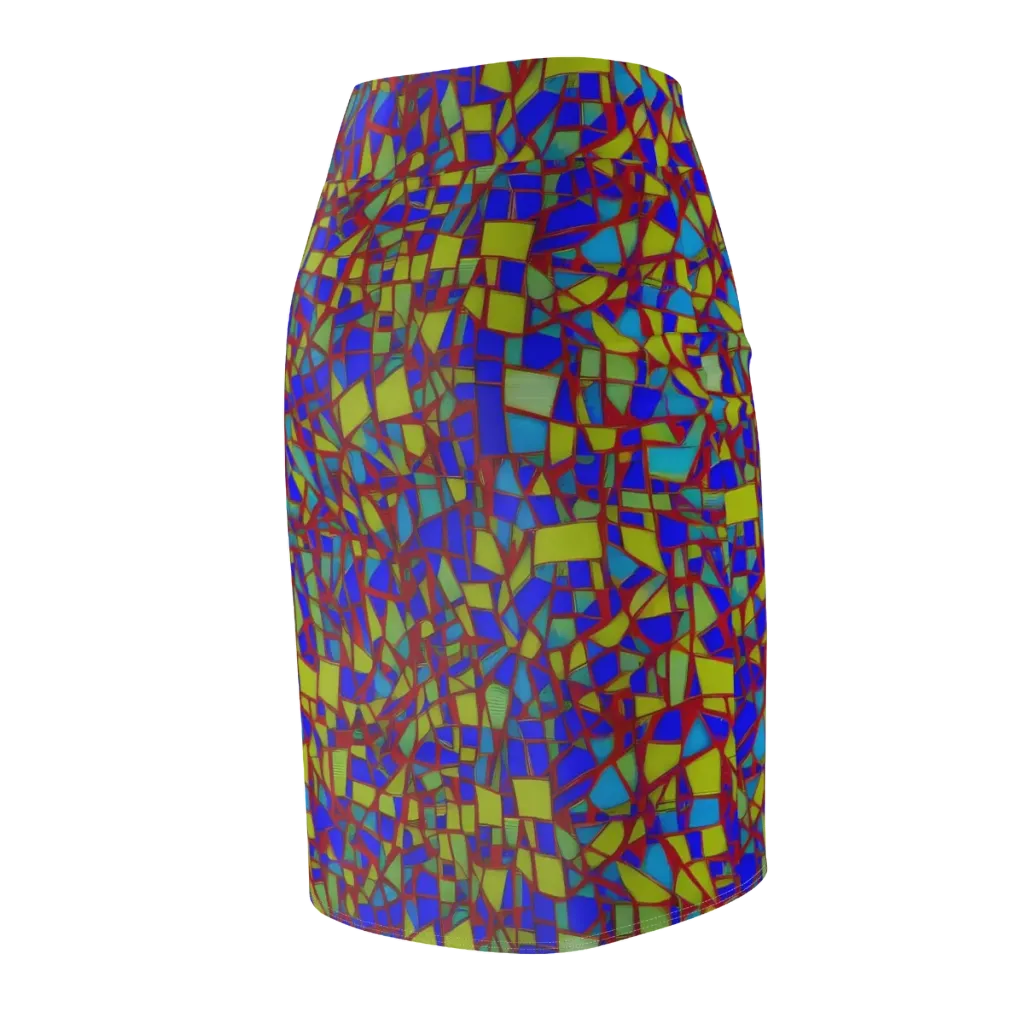 Chromatic Shatter on Pencil Skirt — Back Side